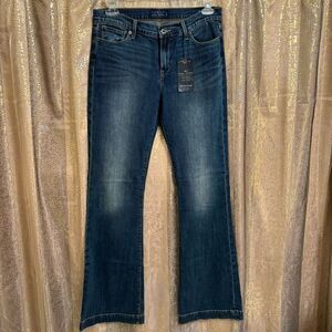Lucky Brand Brooke Flair Mid Rise Dark Wash Faded Jeans 12/31 NWT